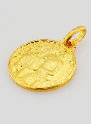 Medaglia Santa Giovanna d'Arco in Placcato Oro - 16 mm