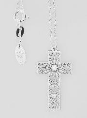Collana Religiosa con Croce Traforata Mandala