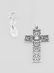 Collana Religiosa con Croce Traforata Mandala