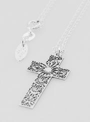 Collana Religiosa con Croce Traforata Mandala