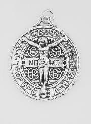 Medaglia di San Benedetto - Metallo Argentato 29mm