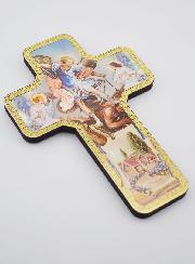Croce Icona di San Michele in Legno - 18cm
