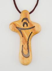 Ciondolo Croce Traforata in Legno d’Ulivo
