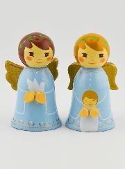 Presepe di Natale - Angeli blu Bambino & Colomba