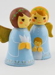 Presepe di Natale - Angeli blu Bambino & Colomba