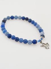 Bracciale in Pietra Naturale di Aventurine Blu 6mm & Esprit Saint