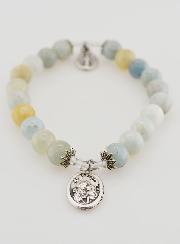 Bracciale Religioso in Pietre d'Acquamarina San Giuseppe & Miracolosa