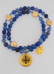 Braccialetto Rosaio in Aventurine Blu & San Benedetto