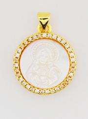 Medaglia Dorata Sacro Cuore di Gesù in Madreperla - 22 mm