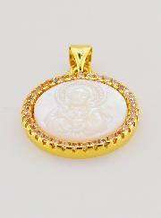 Medaglia Dorata Sacro Cuore di Gesù in Madreperla - 22 mm