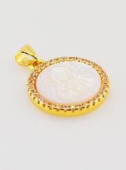 Medaglia Dorata Sacro Cuore di Gesù in Madreperla - 22 mm