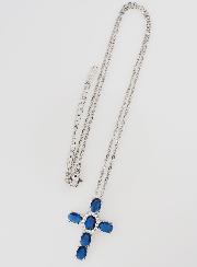 Collana Religiosa in Ottone - Croce blu