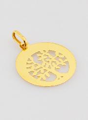 Medaglia Traforata Albero della Vita in Oro 9k - 14mm