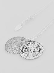 Collana Religiosa in Argento - Medaglie di San Benedetto 20mm