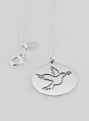 Collana Religiosa in Argento - Ciondolo Colomba Traforata