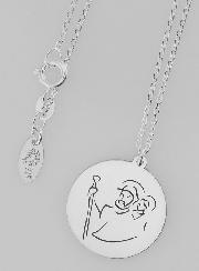 Medaglia + Catena in Argento - San Cristoforo 20mm