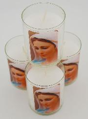 Set di 4 Candele Votive Madonna di Medjugorje