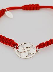 Bracciale Corda Intrecciata Rossa – Croce Basca in Argento