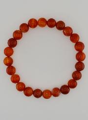 Bracciale in Pietra Naturale di Corniola Rubanata – 8mm