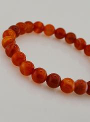 Bracciale in Pietra Naturale di Corniola Rubanata – 8mm