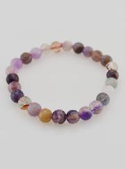 Bracciale in Pietra Naturale di Fluorite Multicolore – 6 mm