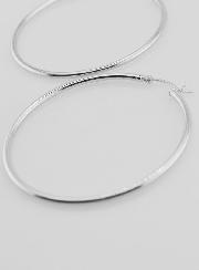 Orecchini a Cerchio in Argento Rodiato - 50mm