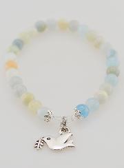 Bracciale per Cresima in Pietre Naturali di Acquamarina & Spirito Santo