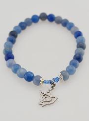 Bracciale per Cresima in Pietre di Avventurina Blu & Spirito Santo