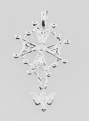 Ciondolo Croce della Cresima - Spirito Santo in Argento