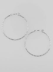 Creoli Martellati in Argento 925 Rodiato - 40mm