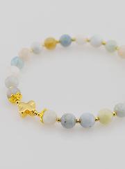 Bracciale con Croce – Acquamarina 6mm