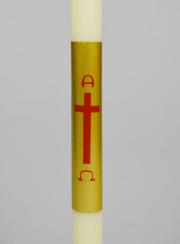 Candela Battesimale Avorio e Oro – 50 cm