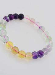 Bracciale in Pietra Naturale di Fluorite Multicolore AA - 8mm