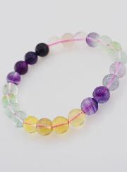 Bracciale in Pietra Naturale di Fluorite Multicolore AA - 8mm