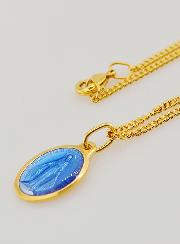 Medaglia Miracolosa Blu e Catena 45cm