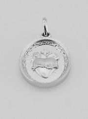 Medaglia in Argento Cuore Sacro di Gesù - 19mm