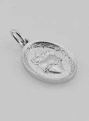 Medaglia in Argento Cuore Sacro di Gesù - 19mm