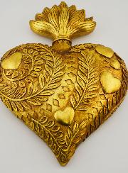 Ex Voto Murale Cuore Decorato - 28 cm