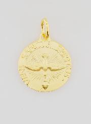 Medaglia Placcata Oro Spirito Santo & Inno - 18mm