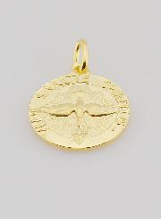 Medaglia Placcata Oro Spirito Santo & Inno - 18mm