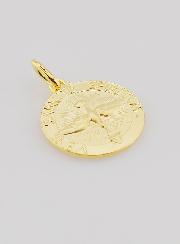 Medaglia Placcata Oro Spirito Santo & Inno - 18mm