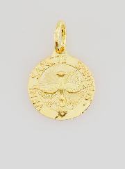 Medaglia Placcata Oro Spirito Santo & Inno - 18mm