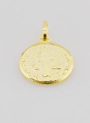 Medaglia di San Benedetto Placcata Oro con Bordo Lucido – 14mm