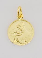 Medaglia in Oro Placcato Vergine di Botticelli - 16mm