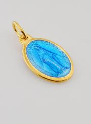 Medaglia Miracolosa in Argento Dorato & Smalto - 17mm