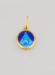 Medaglia Miracolosa in Argento Dorato & Smalto - 10mm