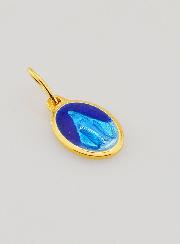 Medaglia Miracolosa in Argento Dorato & Smalto - 10mm