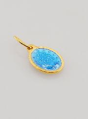 Medaglia Miracolosa in Argento Dorato & Smalto - 10mm