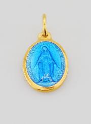Medaglia Miracolosa Smalto Blu - 17mm