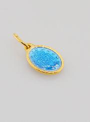 Medaglia Miracolosa Smalto Blu - 10mm